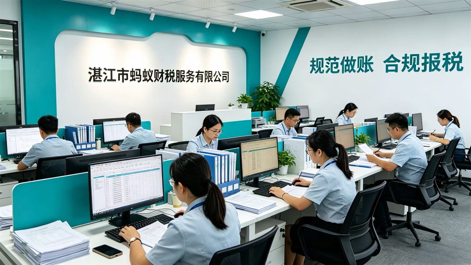 蚂蚁财税会计团队开放办公区 规范做账合规报税